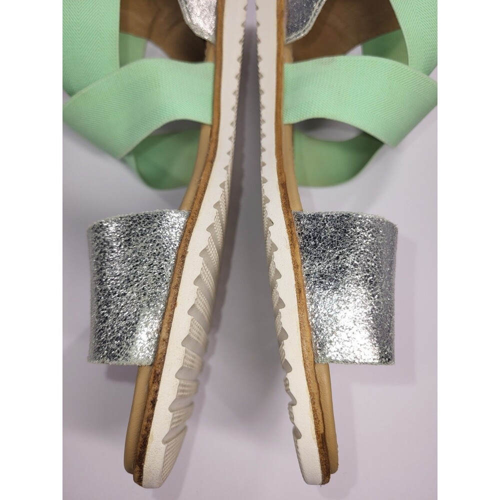 Sorel Ella Silver Mint Green Sandals Size 8.5 - Picture 9 of 13